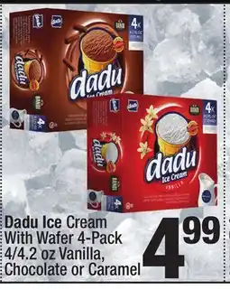 Super King Markets Dadu Ice Cream With Wafer 4-Pack 4/4.2 oz Vanilla, Chocolate or Caramel offer