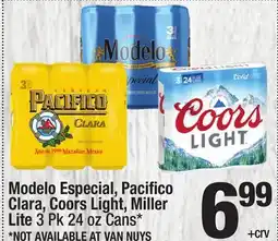 Super King Markets Modelo Especial, Pacifi co Clara, Coors Light, Miller offer