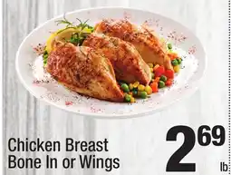 Super King Markets Chicken Breast Bone In or Wings offer
