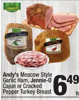 Super King Markets Andy's Moscow Style Garlic Ham, Jennie-O Cajun or Cracked Pepper Turkey Breast offer