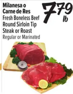 El Super Fresh Boneless Beef Round Sirloin Tip Steak or Roast offer