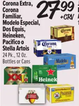 El Super Corona Extra, Corona Familiar, Modelo Especial, Dos Equis, Heineken, Pacifico o Stella Artois offer