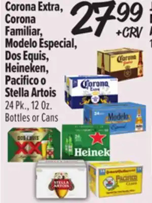 El Super Corona Extra, Corona Familiar, Modelo Especial, Dos Equis, Heineken, Pacifico o Stella Artois offer