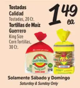 El Super Calidad Tostadas, 20 Ct., Guerrero King Size Corn Tortillas 30 Ct offer