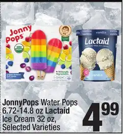 Super King Markets JonnyPops Water Pops 6.72-14.8 oz Lactaid Ice Cream 32 oz offer