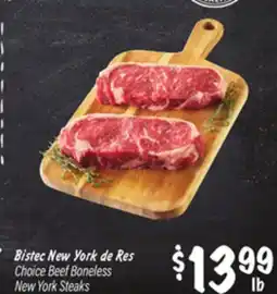 El Super Choice Beef Boneless New York Steaks offer