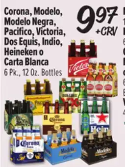 El Super Corona, Modelo, Modelo Negra, Pacifico, Victoria, Dos Equis, Indio, Heineken o Carta Blanca offer