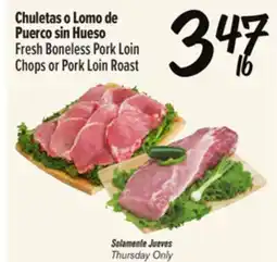 El Super Fresh Boneless Pork Loin Chops or Pork Loin Roast offer
