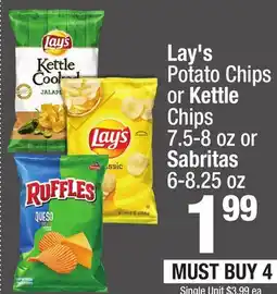 Super King Markets Lay's Potato Chips or Kettle Chips 7.5-8 oz or Sabritas 6-8.25 oz offer