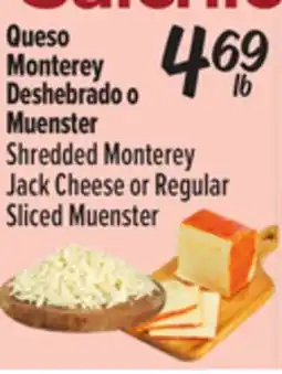 El Super Shredded Monterey Jack Cheese or Regular Sliced Muenster offer