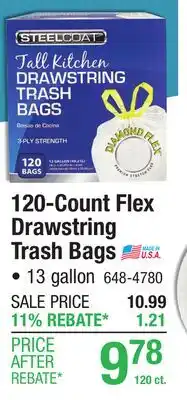 Menards 120-Count Flex Drawstring Trash Bags offer