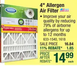 Menards 4 Allergen Air Filter offer