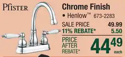 Menards Chrome Finish offer
