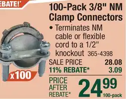 Menards 100-Pack 3/8 NM Clamp Connectors offer