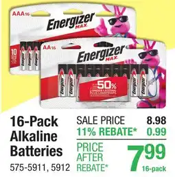 Menards 16-Pack Alkaline Batteries offer
