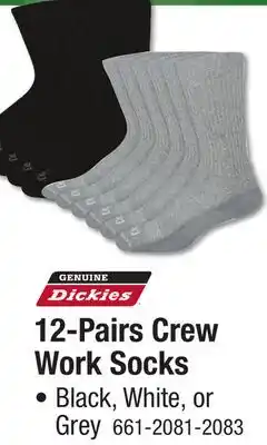 Menards 12-Pairs Crew Work Socks offer