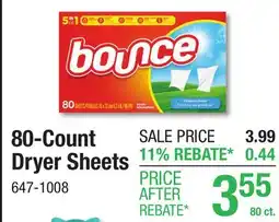 Menards 80-Count Dryer Sheets offer