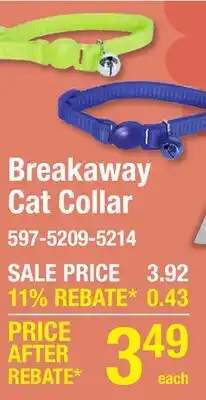 Menards Breakaway Cat Collar offer