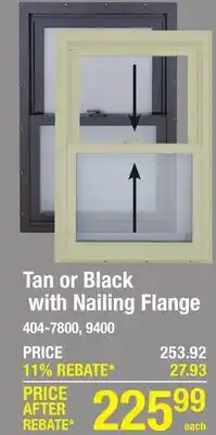 Menards Tan or Black with Nailing Flange offer