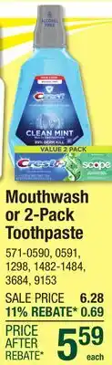 Menards Mouthwash or 2-Pack Toothpaste offer