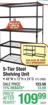 Menards 5-Tier Steel Shelving Unit offer