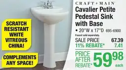 Menards Cavalier Petite Pedestal Sink with Base offer