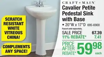 Menards Cavalier Petite Pedestal Sink with Base offer