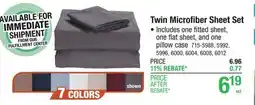 Menards Twin Microfiber Sheet Set offer