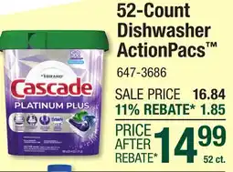 Menards 52-Count Dishwasher ActionPacs offer