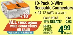 Menards 10-Pack 3-Wire Reusable Connectors offer