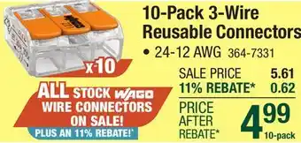 Menards 10-Pack 3-Wire Reusable Connectors offer