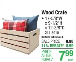 Menards Wood Crate offer