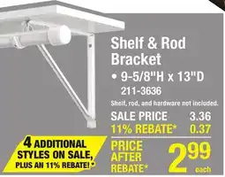 Menards Shelf & Rod Bracket offer
