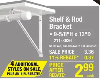 Menards Shelf & Rod Bracket offer