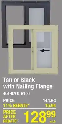 Menards Tan or Black with Nailing Flange offer
