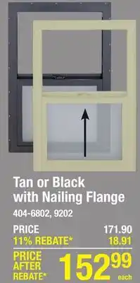 Menards Tan or Black with Nailing Flange offer