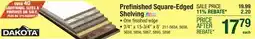 Menards Prefinished Square-Edged Shelving offer