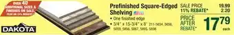 Menards Prefinished Square-Edged Shelving offer