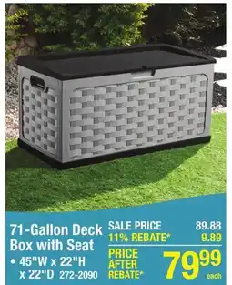 Menards 71-Gallon Deck Box with Seat offer