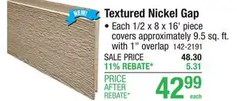 Menards Textured Nickel Gap offer