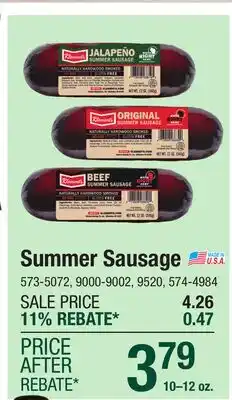 Menards Summer Sausage offer