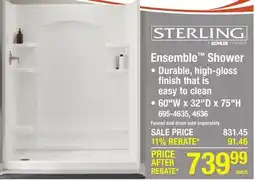 Menards Ensemble Shower offer