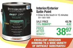 Menards Interior/Exterior Satin Paint offer