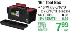 Menards 16 Tool Box offer