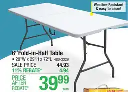 Menards 6' Fold-in-Half Table offer