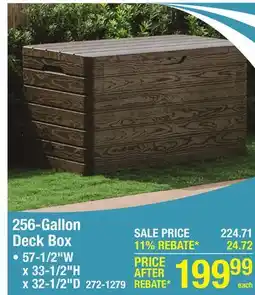 Menards 256-Gallon Deck Box offer