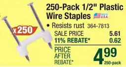 Menards 250-Pack 1/2 Plastic Wire Staples offer