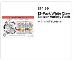 Walgreens 12-Pack White Claw Seltzer Variety Pack offer