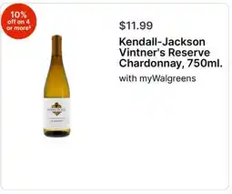 Walgreens Kendall-Jackson Vintner's Reserve Chardonnay, 750ml offer