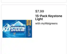 Walgreens 15-Pack Keystone Light offer